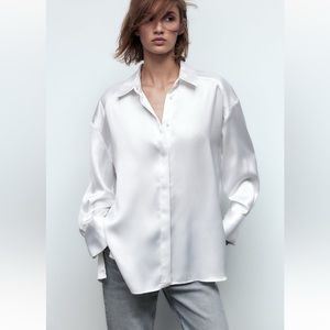 Zara buttoned satin effect shirt